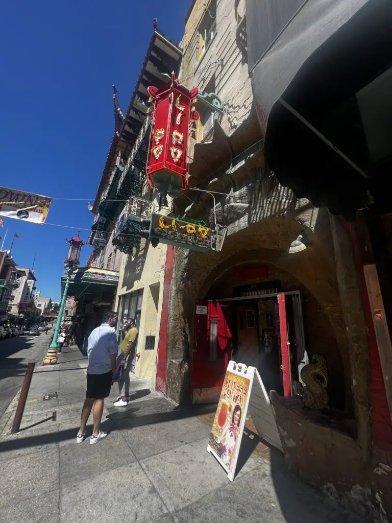 Li Po Lounge entrance in Chinatown, San Francisco, California.