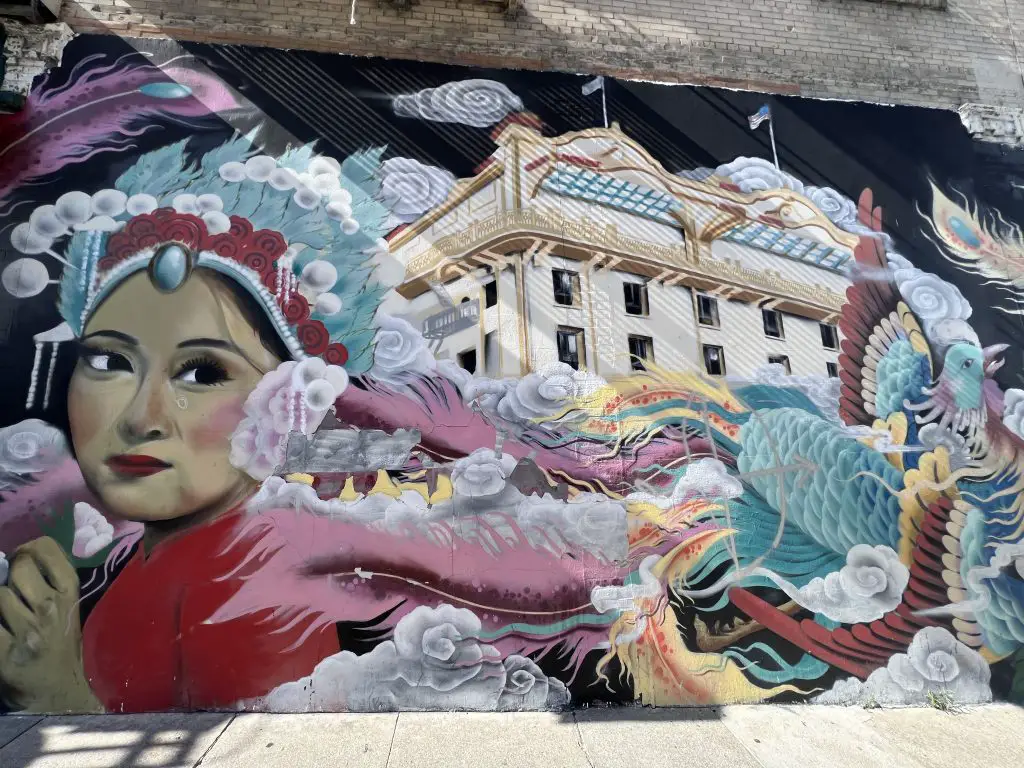 Street art in Chinatown, San Francisco, California.