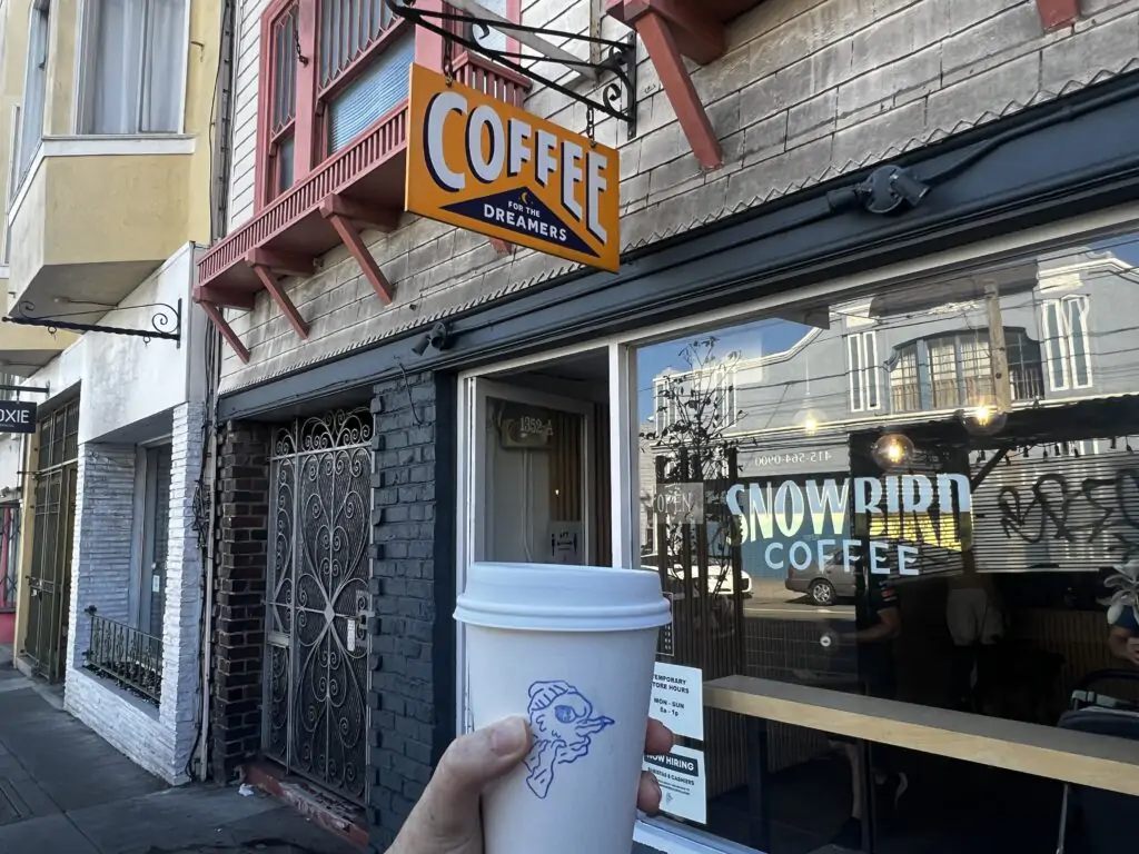 Snowbird coffee in the Inner Sunset San Francisco, California.