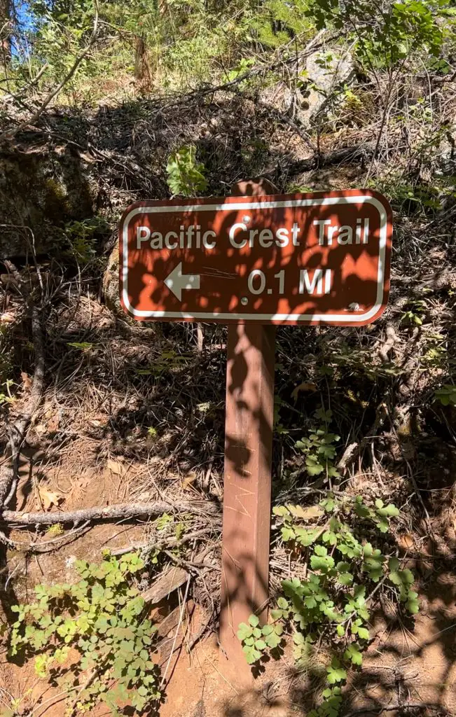 Pacific Crest Trail Sign in Burney, CA.