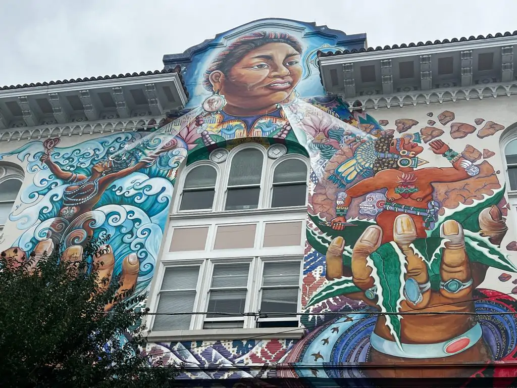 Women's building street art in San Francisco, CA