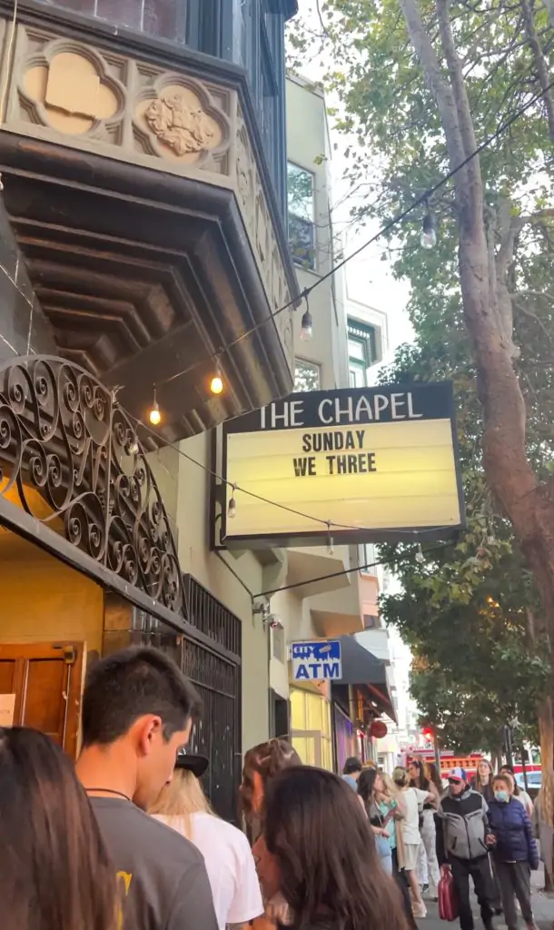 The Chapel music venue sign.