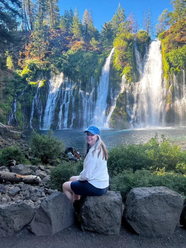 Me sitting at the bottom of Burney Falls.