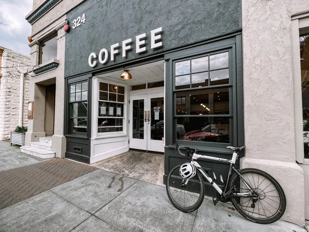 Black Oak Coffee Roasters store front in Healdsburg, CA.