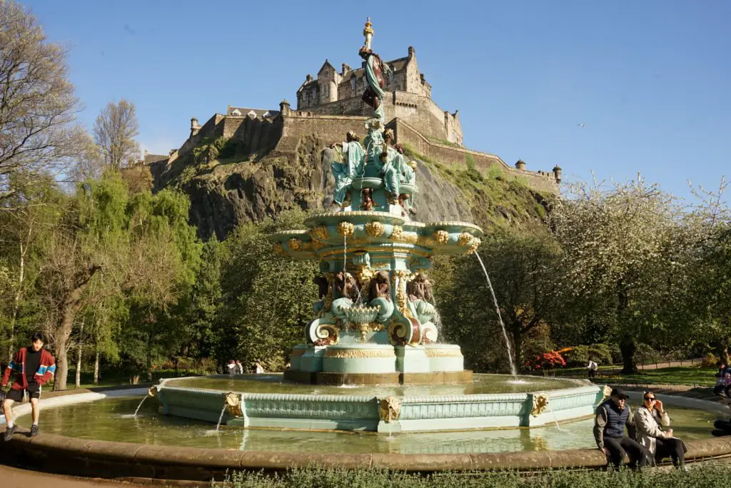 Ross Fountain in Prince Street Gardens in Edinburgh, Scotland