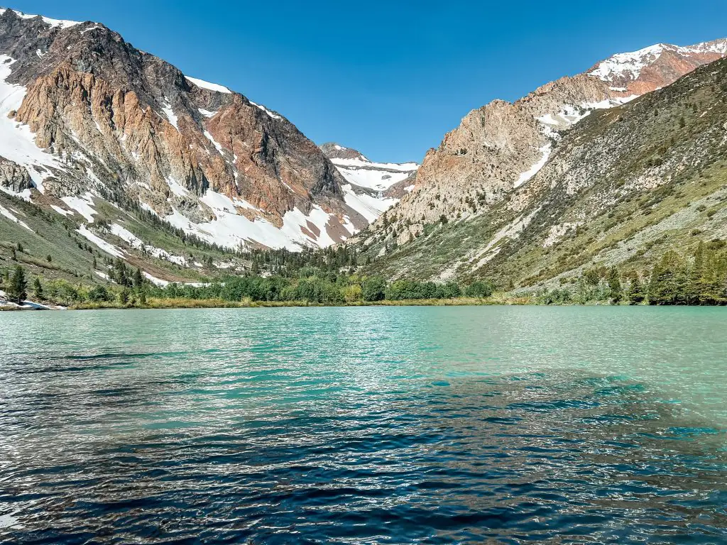 Turquoise waters of Parker Lake.