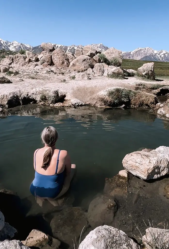 Me sitting in Wild Willy hot springs near June Lake, California.
