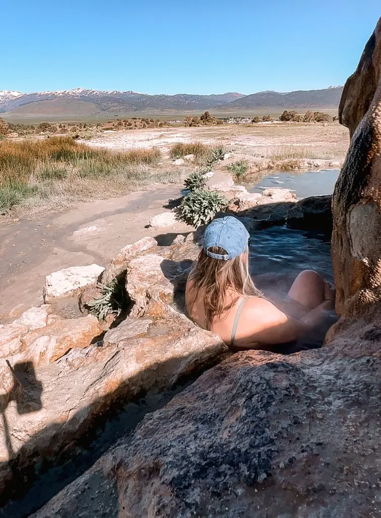 Me sitting in Travertine hot springs near June Lake, California.