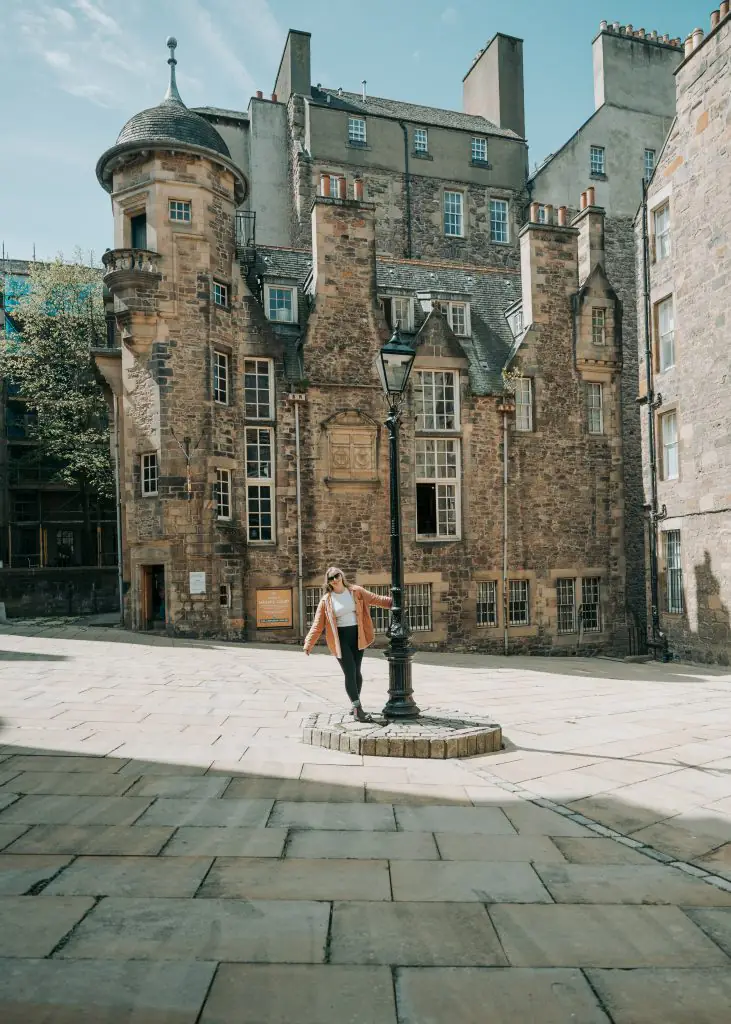 Me in front of the Writer's Museum in Edinburgh, Scotland