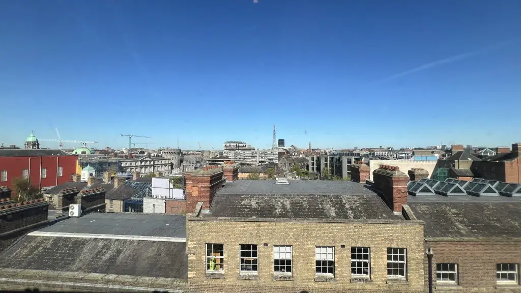 The view from the Chancery Hotel in Dublin, Ireland.