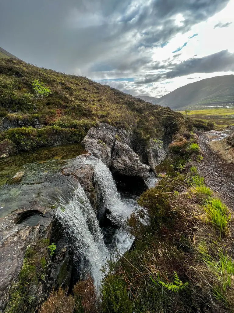 The Fairy Pools on the Isle of Skye in Scotland. 