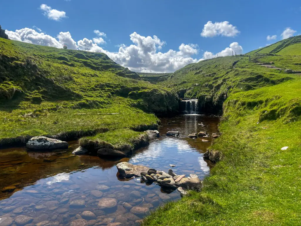 Waterfall on the Isle of Skye in Scotland.