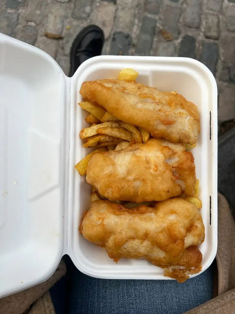 Fish and Chips from the Fish Shop in Dublin, Ireland.