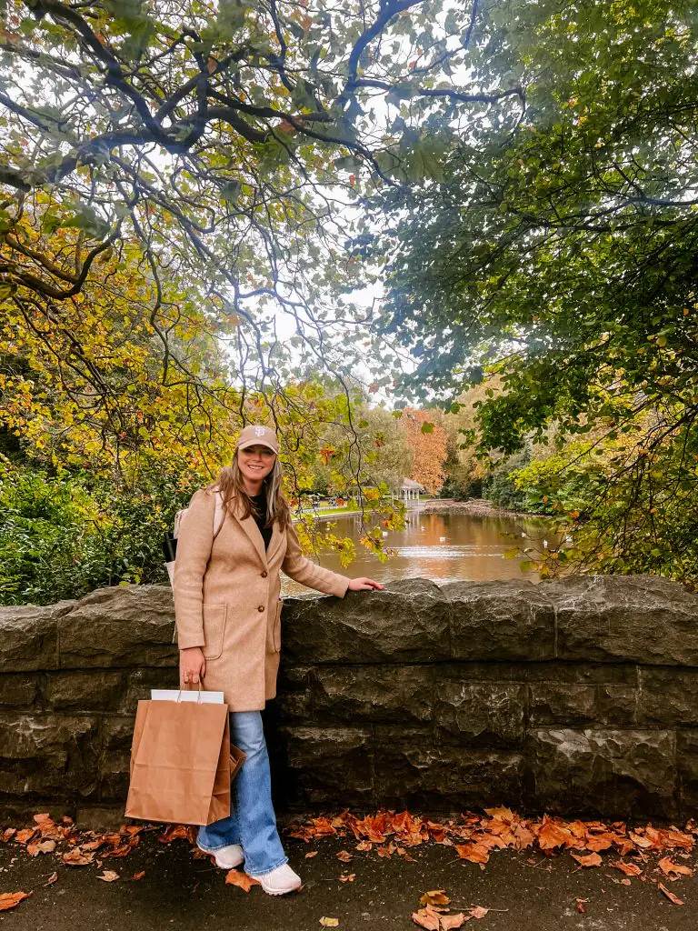 Standing on a bridge in St. Stephen's Park.