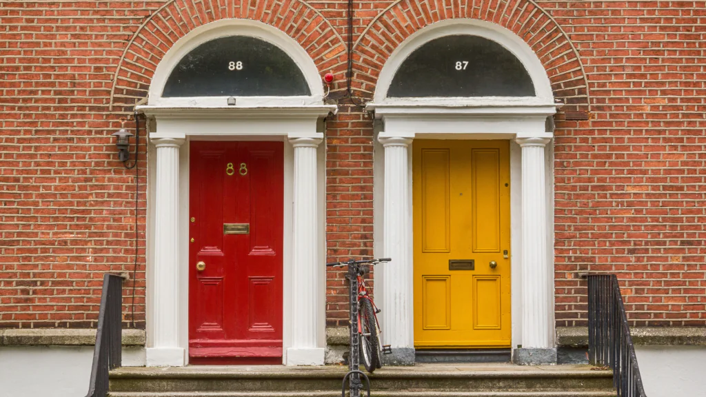 Georgian doors of Merrion Square in Dublin, Ireland.