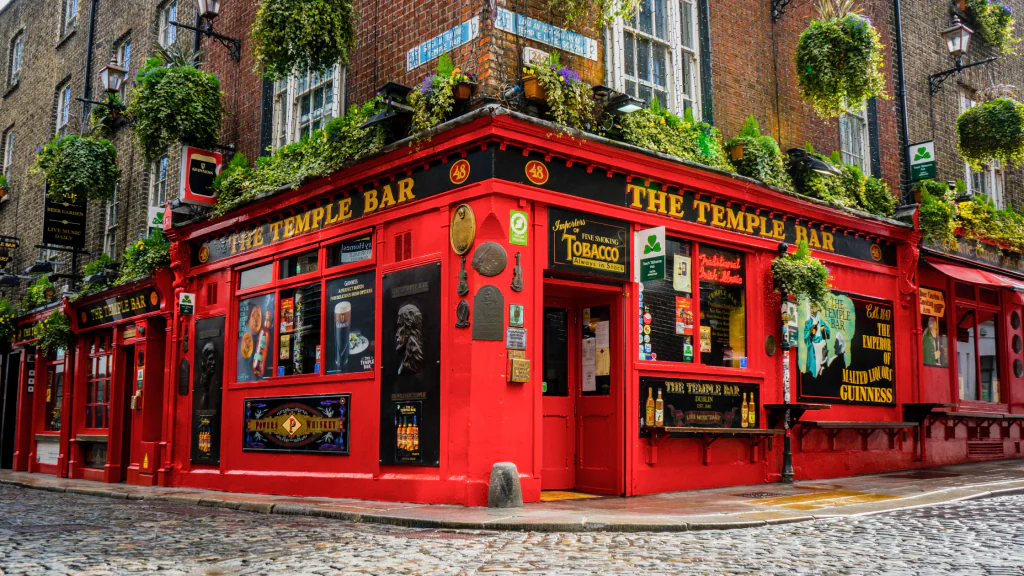 The Temple Bar Pub in Dublin, Ireland.