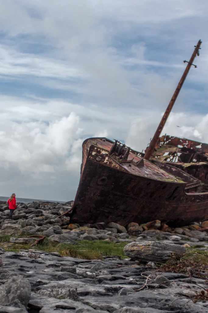 Me standing next to the Plassey Shipwreck on Inisheer Island.