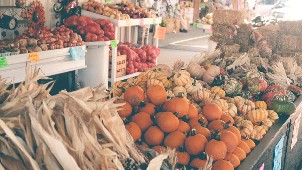 Pumpkins at a Farmers Market
