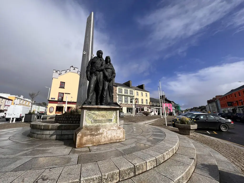 Statue in Market Square in Clifden, Ireland.