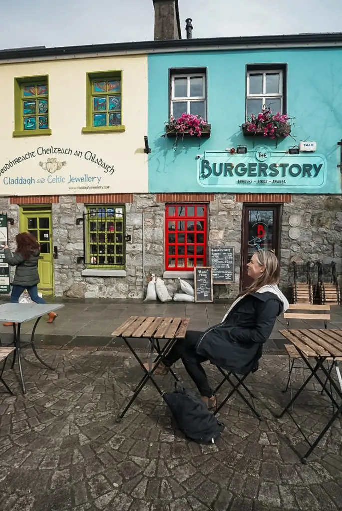 Me in front of Galway restaurants.