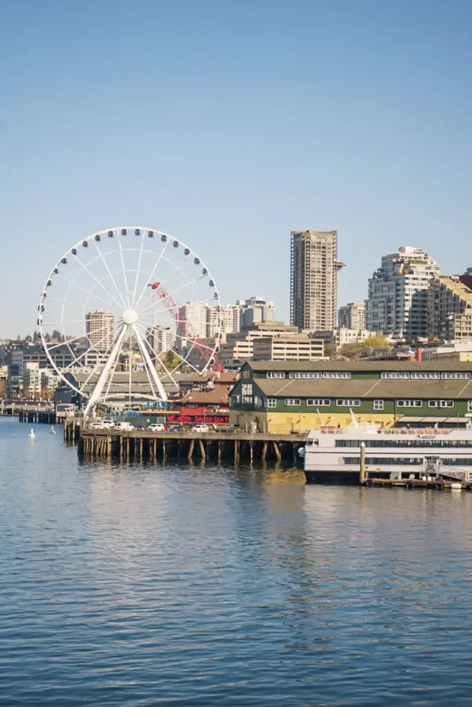 View of Downtown Seattle from the ferry to Bainbridge