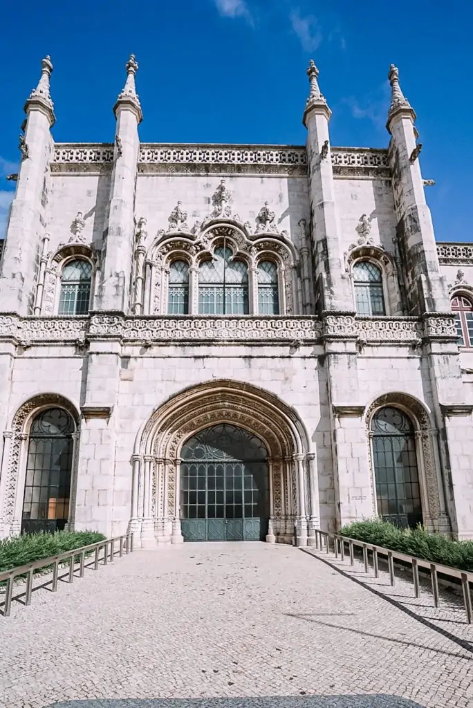 Jerónimos Monastery Facade in Belém Portugal.