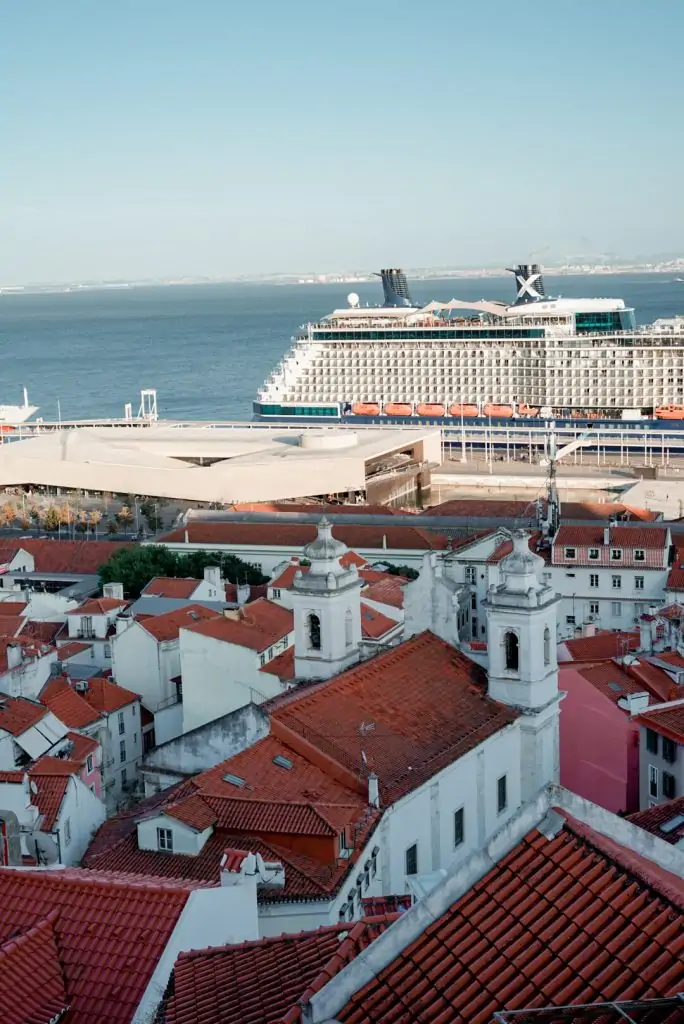 View from the Miradouro Santa Luzia in Lisbon, Portugal.