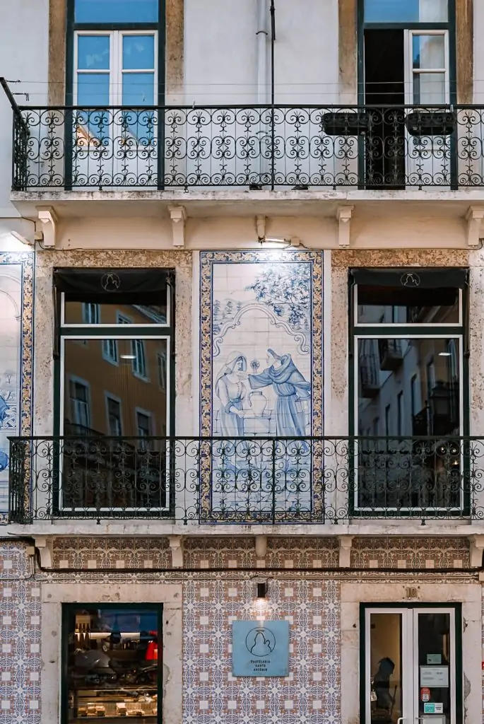 Tiled building in Alfama, Lisbon.
