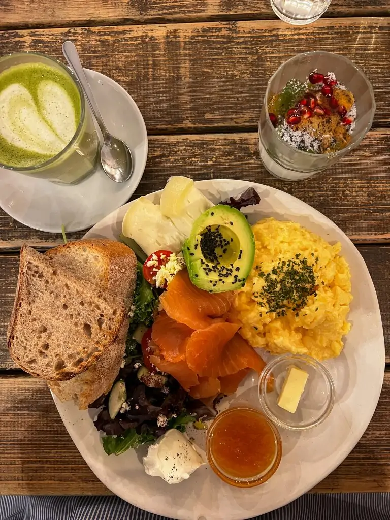 Breakfast plate from Do Norte Cafe in Porto, Portugal.