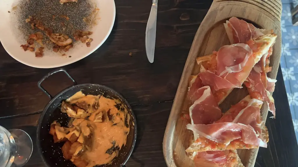 Dinner at La Cava Bodega in Galway, Ireland.