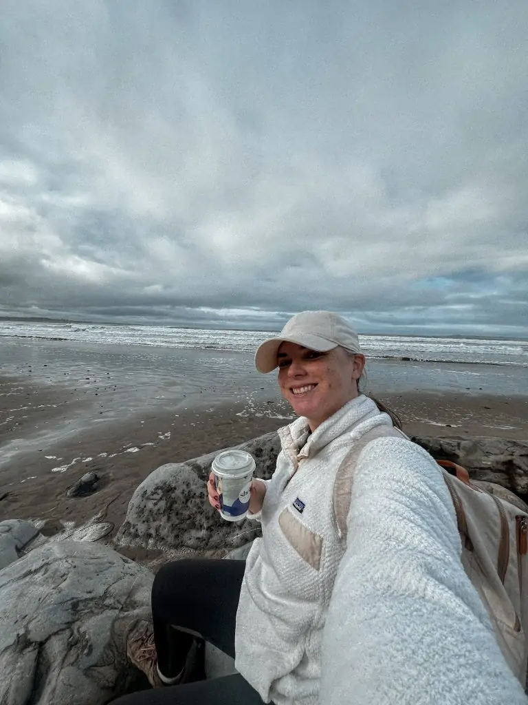 Coffee on the beach in Strandhill, Ireland.