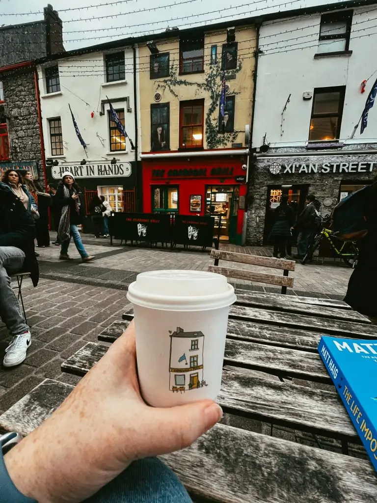 Coffee on the main street in Galway, Ireland.