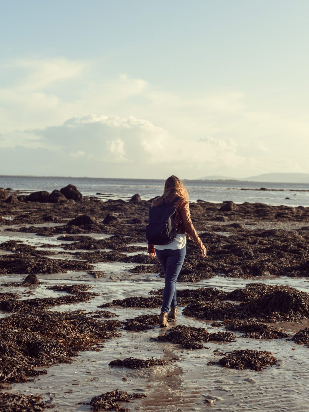 Walking the beach in Galway, Ireland.