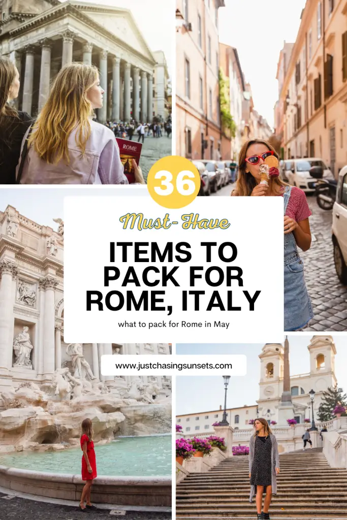 36 must have items to pack for Rome, Italy.