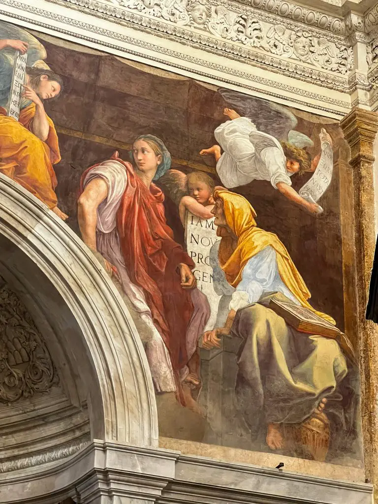 Frescoes in Chiesa di Santa Maria della Pace in Rome, Italy.