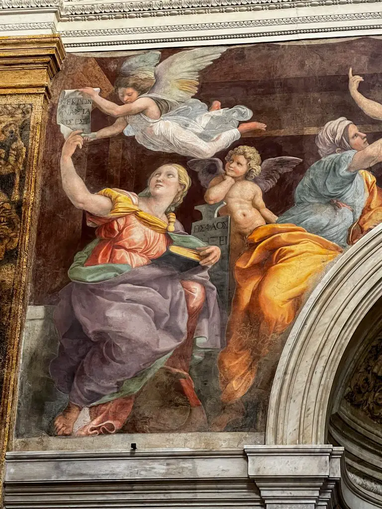 Frescoes in Chiesa di Santa Maria della Pace in Rome, Italy.