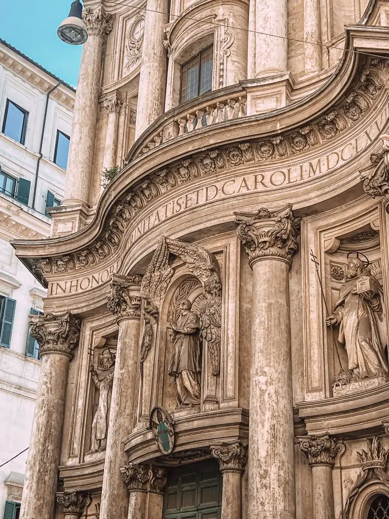 Church of San Carlo alle Quattro Fontane in Rome, Italy.