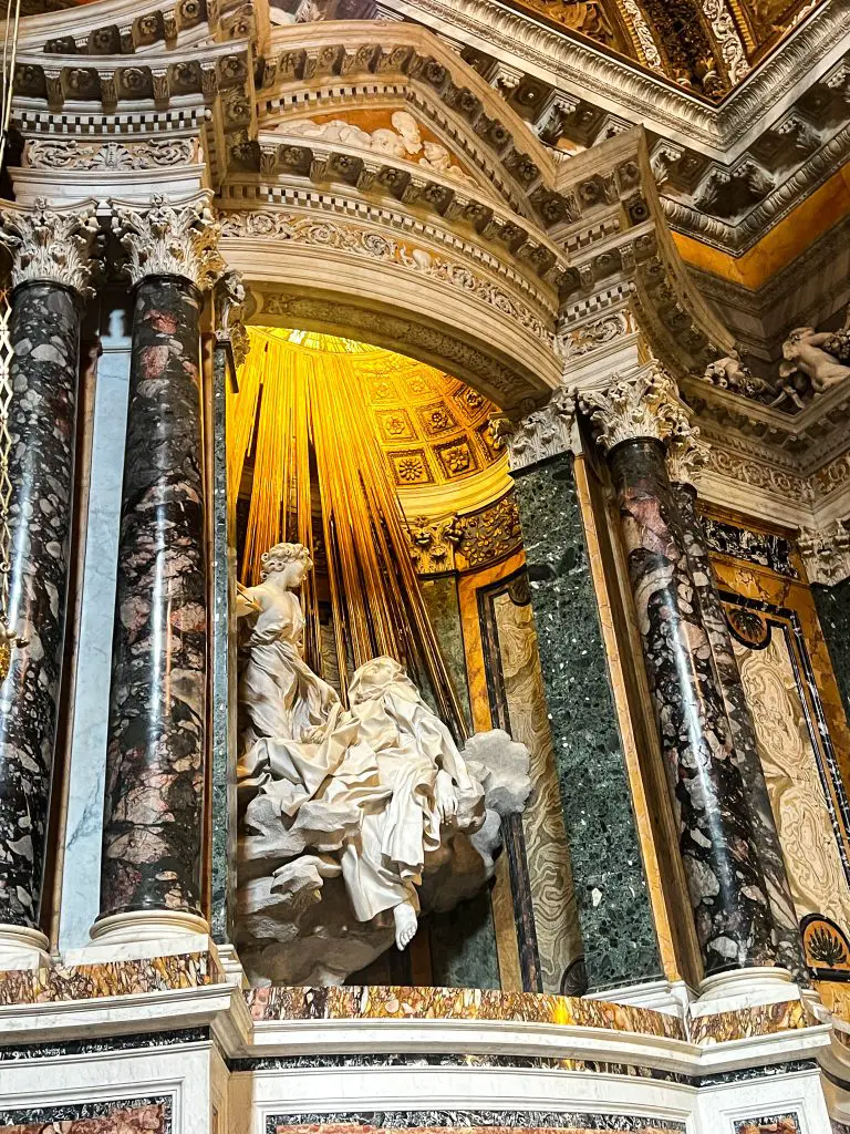 The Ecstasy of Santa Teresa of Avila in Santa Maria della Vittoria in Rome, Italy.