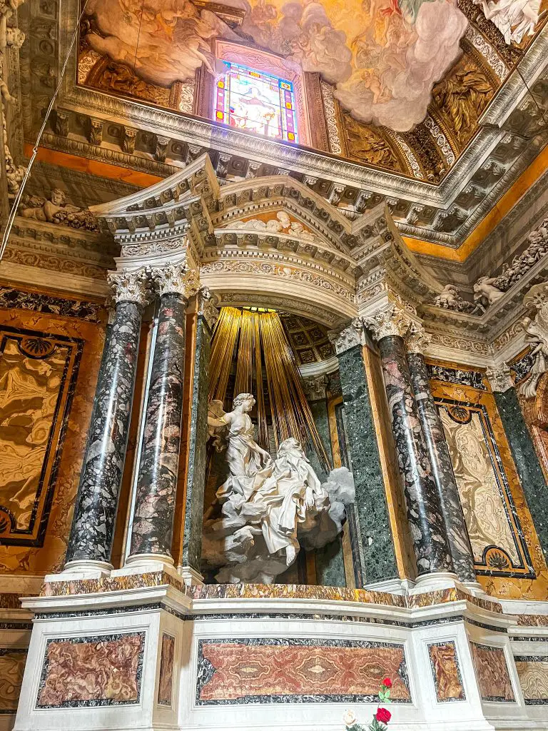 The Ecstasy of Santa Teresa of Avila in Santa Maria della Vittoria in Rome, Italy.