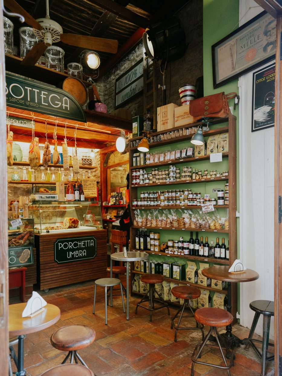Souvenir shop in Spoleto, Italy.