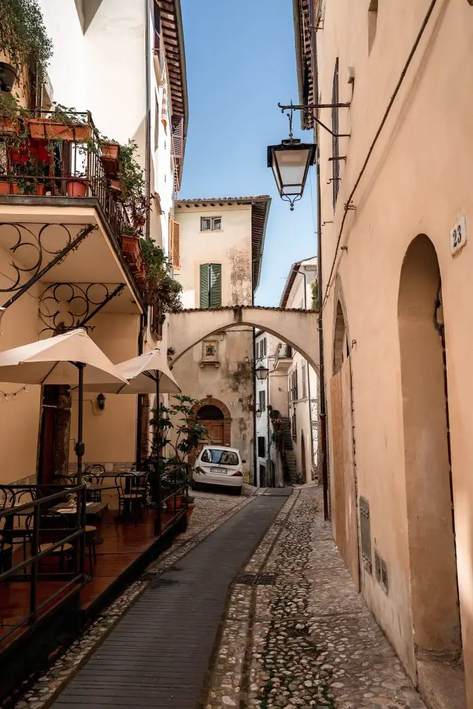 Alley in Spoleto, Italy.