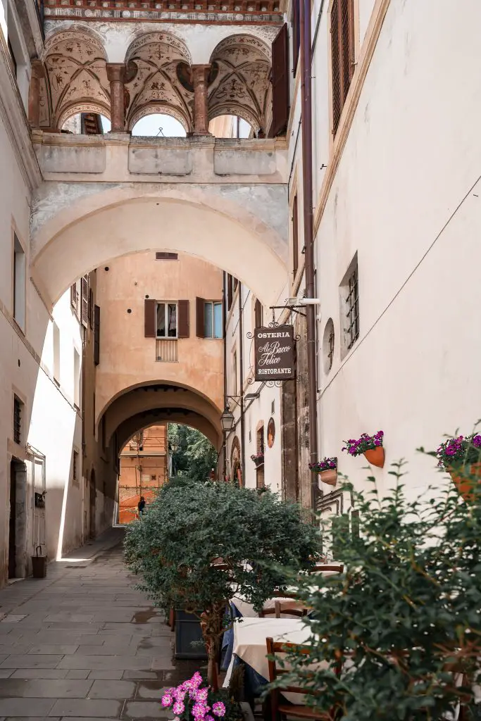 Alley in Spoleto, Italy.