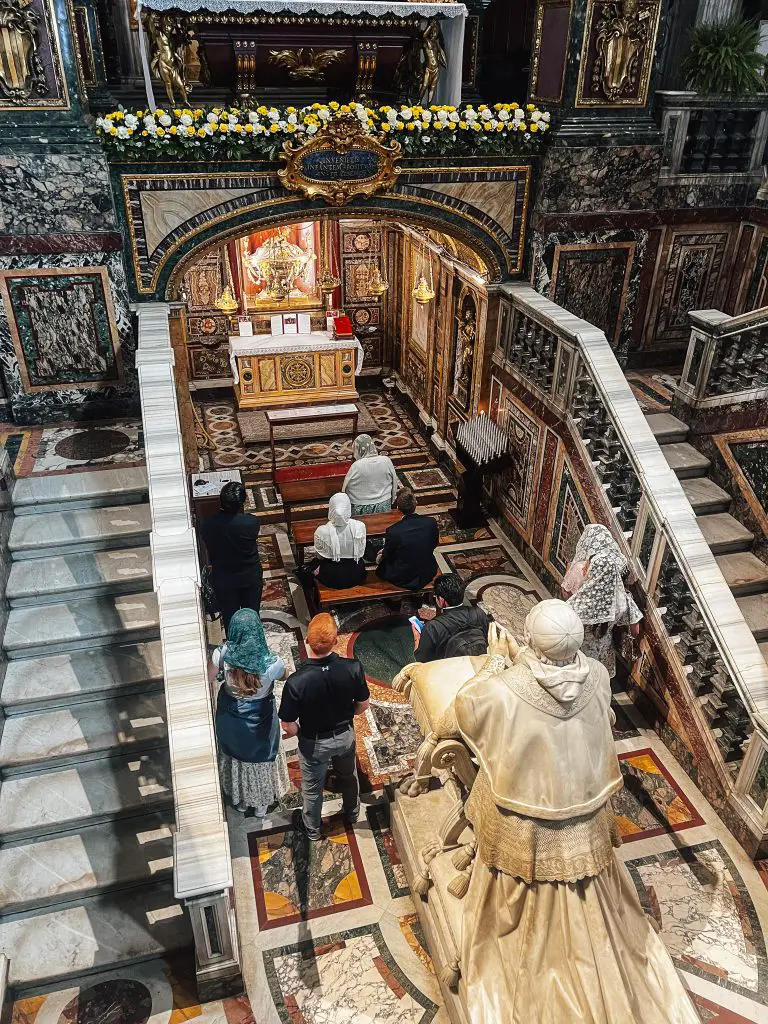 Relics from Jesus' crib in Basilica St. Mary Major in Rome, Italy.