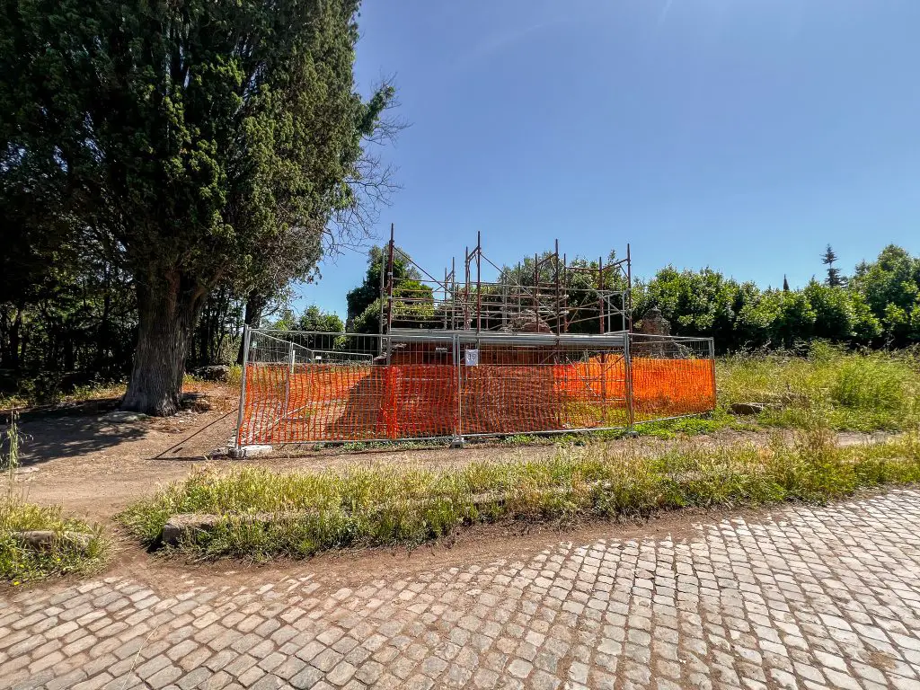 Ancient ruin on the Appian Way in Rome, Italy.