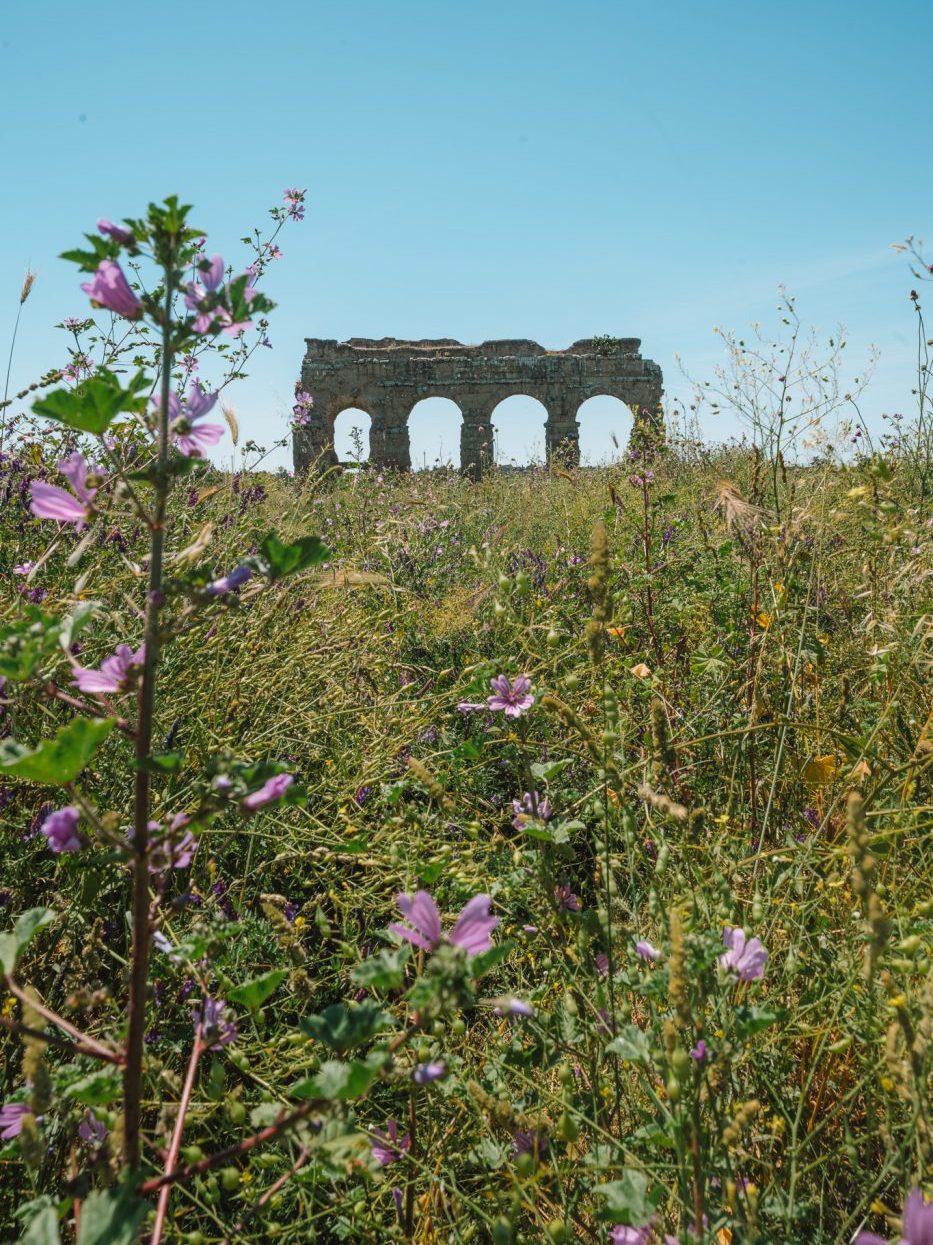 Roman Aqueducts in Rome, Italy.