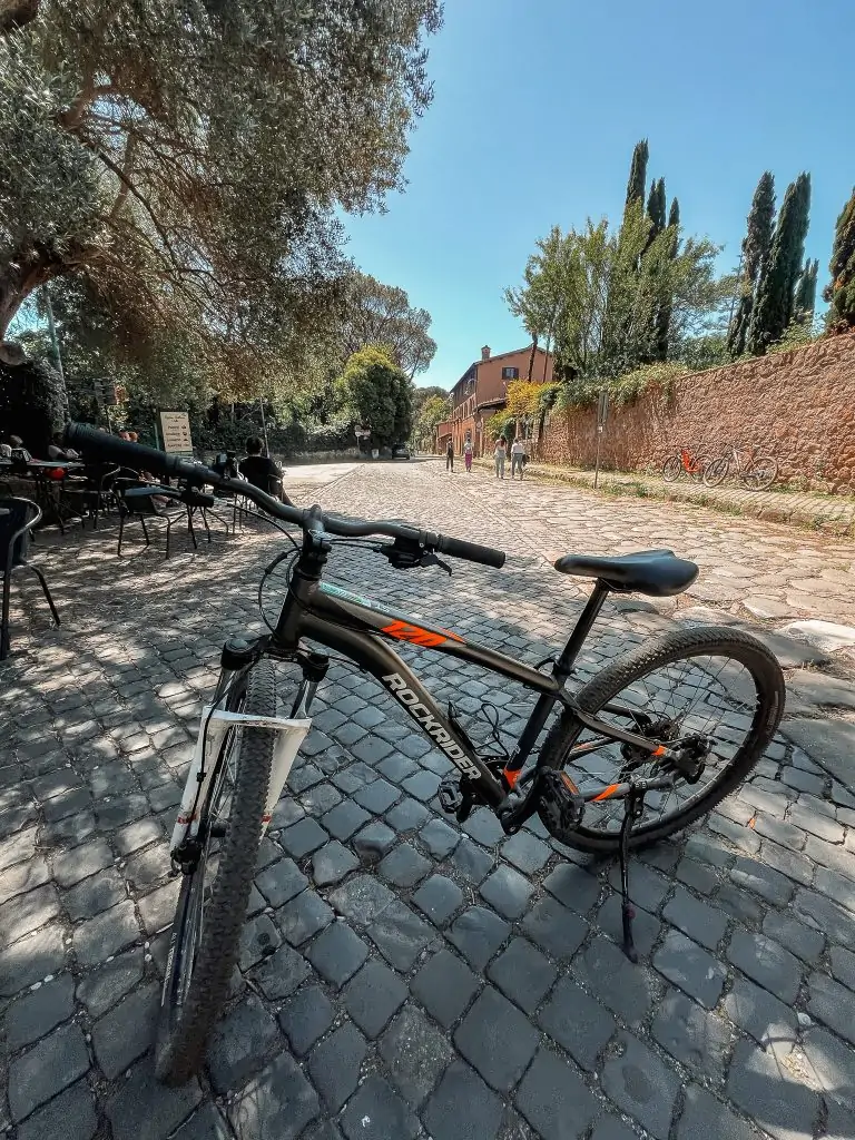 Mountain bike to ride the Appian Way in Rome, Italy.