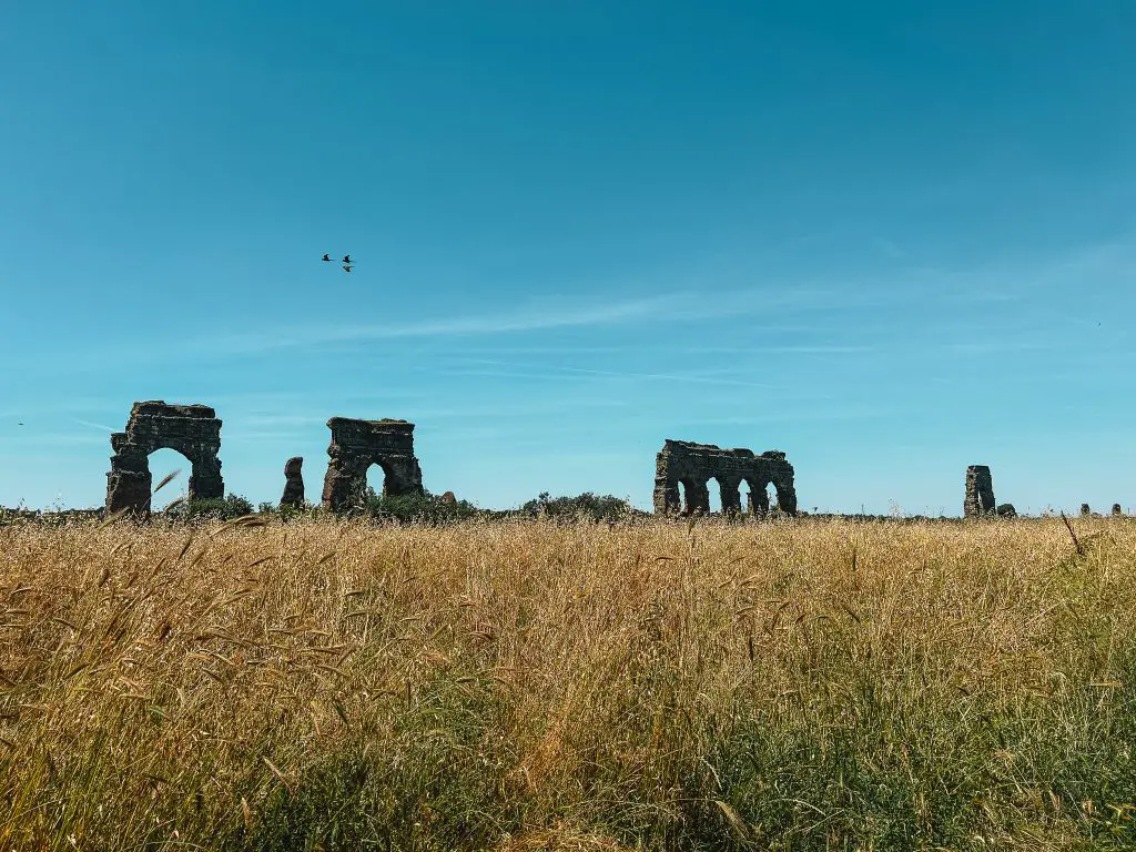 Roman Aqueducts in Rome, Italy.