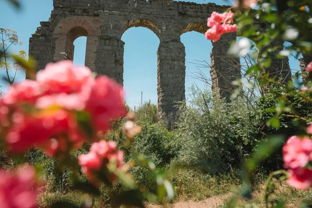 Roman Aqueducts in Rome, Italy.