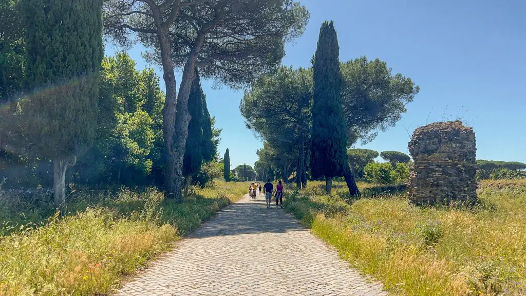 The Appian Way in Rome, Italy.