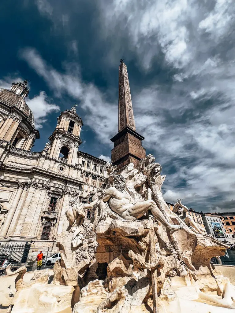 Fountain of the Four Rivers, Piazza Navona, Rome, Italy.
